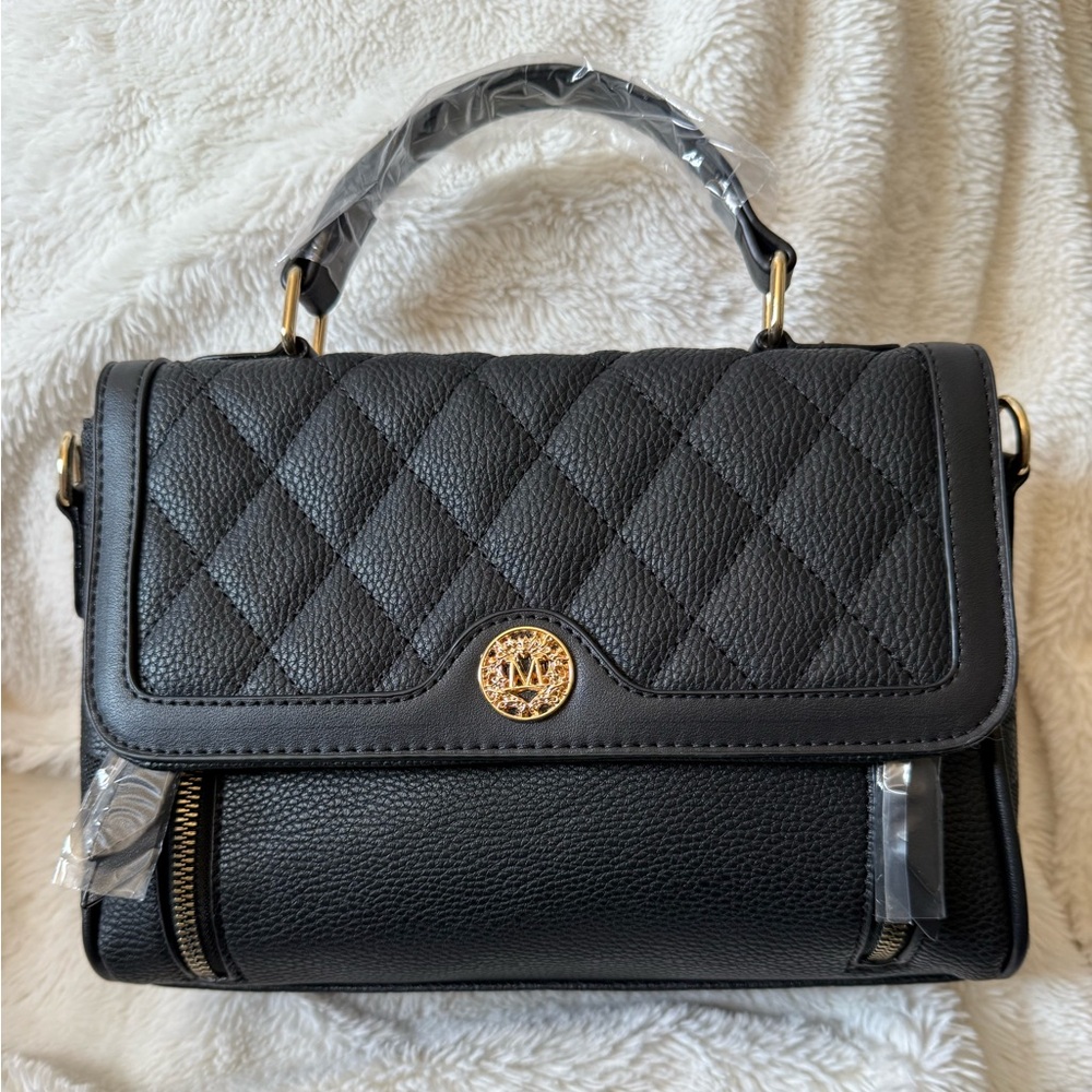 NWT Elegant Black Quilted Handbag